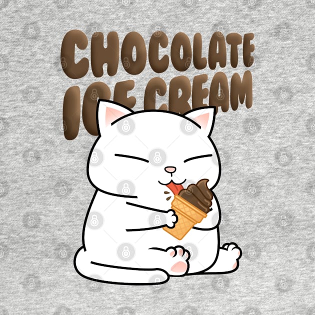 Chubby Cat Chocolate Ice Cream by Takeda_Art